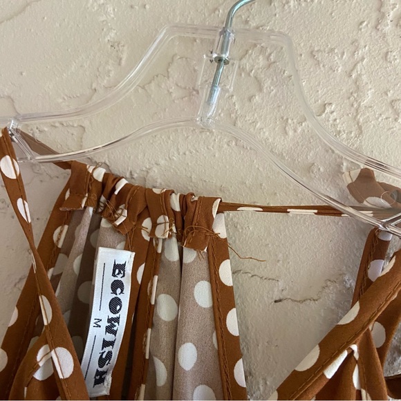 Amazon Ecowish Brown Polkadot Midi Dress - Picture 10 of 16